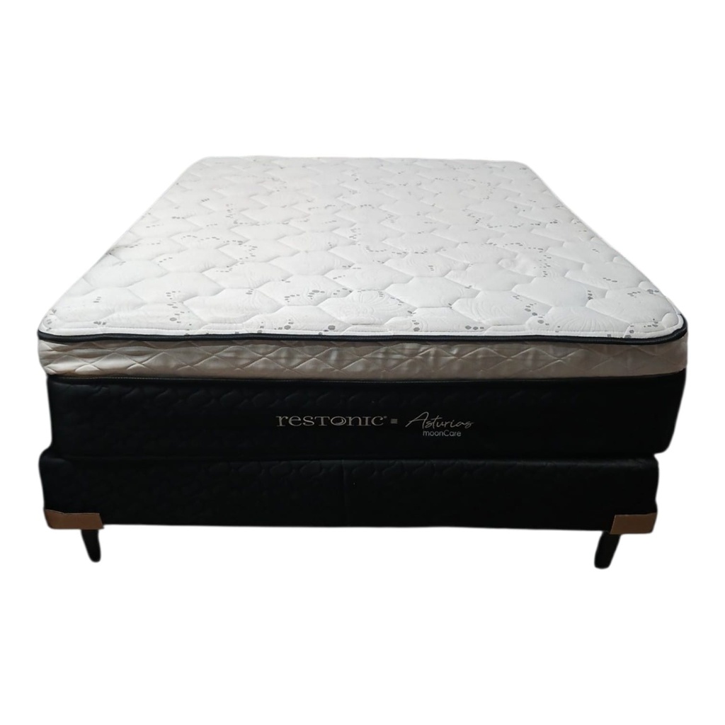 JUEGO BOX + COLCHON RESTON, MAT, NEGRO