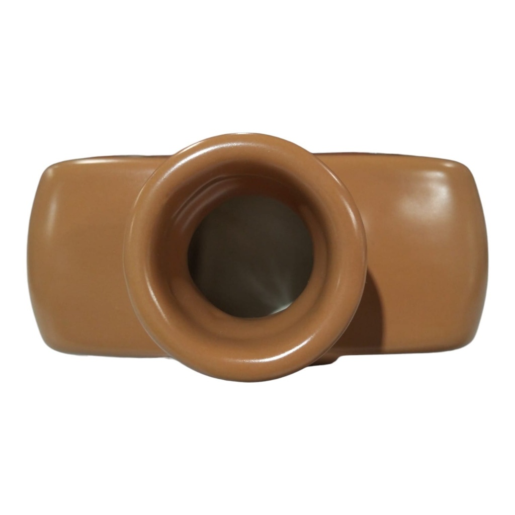 FLORERO CUADRADO CAFE