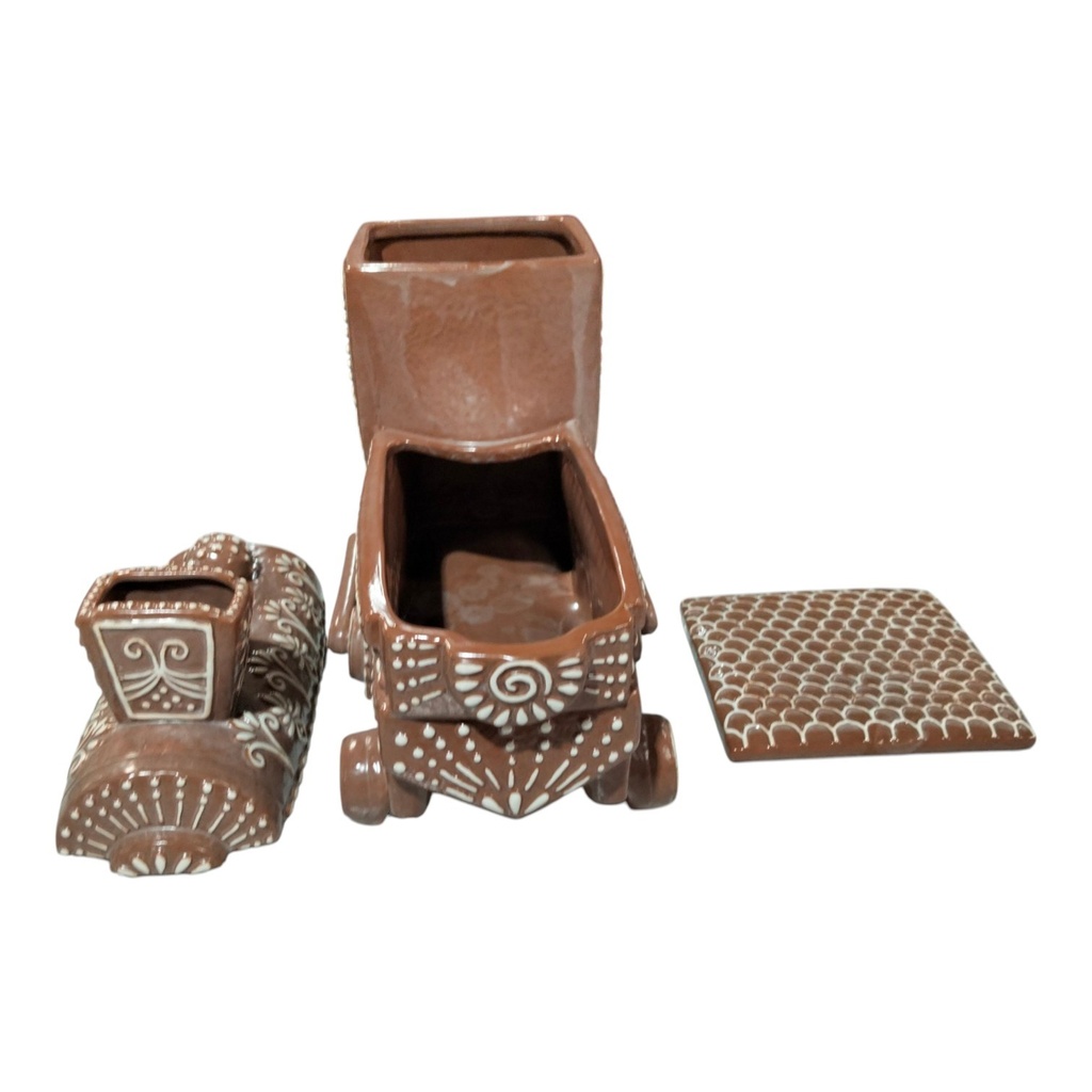 TARRO PARA GALLETAS TREN POTTERY 