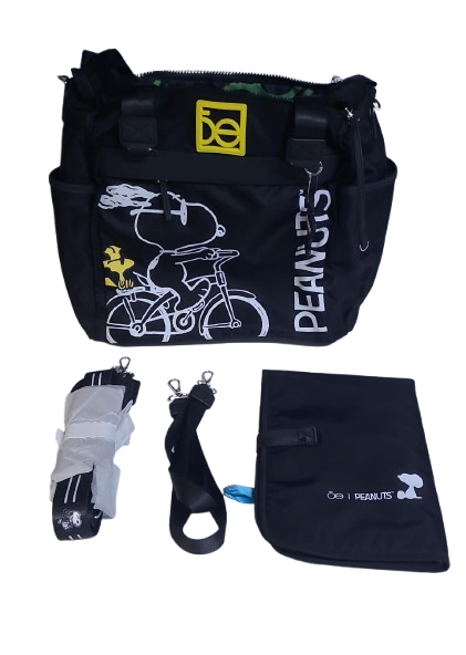 PAÑALERA TOTE PEANUTS NEGRA