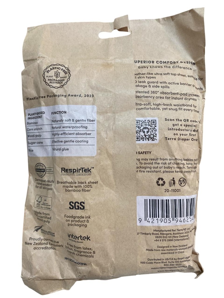 PAÑALES TERRA ABACE DE PLANTAS PAQ/2 PZAS