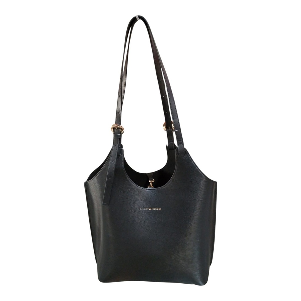 BOLSA TOTE TOMMY NEGRO 