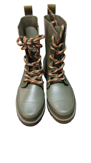 BOTA VERDE DE LLUVIA TIPO MILITAR