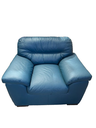 SILLÓN ARTIC BOAL PIEL/VINIL AZUL 