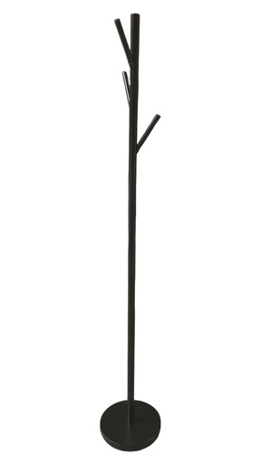 [LI12062026C5] PERCHERO PIE TIPS ACERO 5 NEGRO 